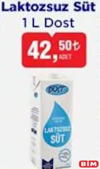 DOST LAKTOZSUZ SÜT 1 L